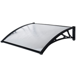 Marquise en polycarbonate - WERKA PRO - 80 x 120 cm - Traitement anti UV - Forme arrondie - Structure en ABS