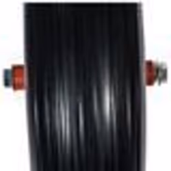 Axe de roue - WERKA PRO - Ø20mm - Longueur 126mm - Fixation brouette - Bagues en plastique