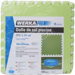 Lot de 9 dalles de sol pour piscine 50x50cm WERKA PRO