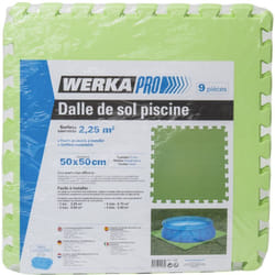 Lot de 9 dalles de sol pour piscine 50x50cm WERKA PRO