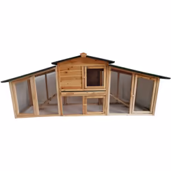Description détaillée du produit Poulailler surélevé en bois avec pondoir et rampe d'accès Marque WERKA PRO Capacité: 5 à 6 p ...