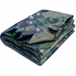 Bâche camouflage - WERKA PRO - 4x5m - PVC 130g/m2 - Anti-UV - Oeillets aluminium