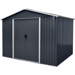 Description générale Abri de jardin en acier galvanisé, idéal pour le stockage de vos outils et équipements de jardin. Sa sur ...