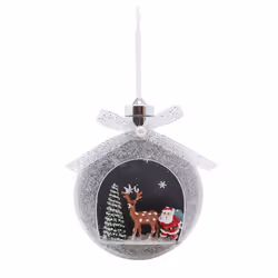 Boule renne lumineuse - Werkapro - Multicolore - Éclairage LED - Intérieur - Gris pailleté