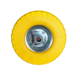 Roue increvable jaune 260 x 85 mm axe déporté Werka Pro Alésage 20 mm