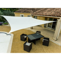 Werka Pro - Voile d'ombrage crème carré en polyester 5 m