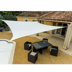 Voile dombrage crème rectangulaire en polyester 4 x 5 m