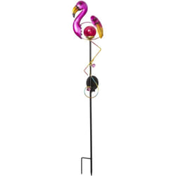 Flamant solaire à planter solaire 1 led blanche h 84cm