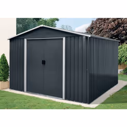 Description générale Abri de jardin en acier galvanisé, idéal pour le stockage dans votre jardin. Sa surface de 10,4 m² et se ...