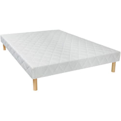 Sommier déco tapissier 160 x 200 cm 14 lattes multiplis - Blanc - panacea de ysmée