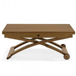 Table basse relevable extensible italienne MASCOTTE  noyer 105 x 70/140 cm