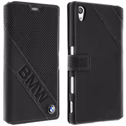 Housse Portefeuille Cuir - BMW - Sony Xperia Z5 - Noir - Semi-rigide - Rabat