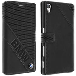 Housse Portefeuille Cuir - BMW - Sony Xperia Z5 - Noir - Semi-rigide - Rabat
