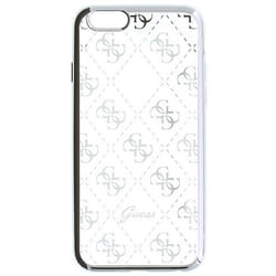GUESS 4G coque de protection pour téléphones portables Housse Argent, Transparent