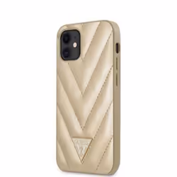 Coque - Guess - V Quilted - iPhone 12 mini - TPU semi-rigide - Couleur or