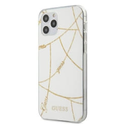 Guess Gold Chain - Coque pour iPhone 12 Pro Max (Blanc) - 3700740481356