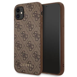 Guess 4G Metal Gold Logo - Coque pour iPhone 11 (marron) - 3700740493915
