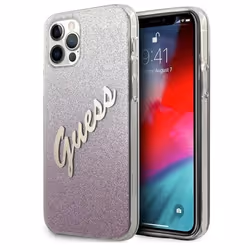 Coque de téléphone - Guess - Glitter Gradient Script - Rose - Protection chocs - Compatible sans fil