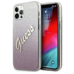 Coque de téléphone - Guess - Glitter Gradient Script - Rose - Protection chocs - Compatible sans fil