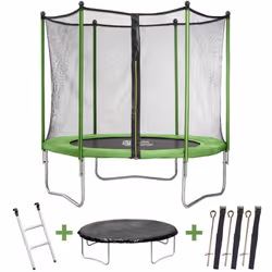 Trampoline "Yoopi" Trampoline 2.44 m + filet de protection, cadeau idéal pour vos enfants en toute sécurité Trampoline économ ...