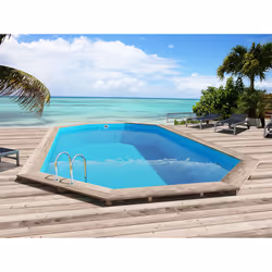 Description générale Cette piscine en bois octogonale allongée de 6.57 x 4.07 x 1.20 m est idéale pour passer des moments en  ...