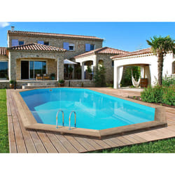 Piscine en bois HABITAT ET JARDIN Palma - 7.57 x 4.07 x 1.31 m
