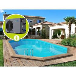 Piscine bois ' Palma 130 ' - 7.57 x 4.07 x 1.31 m + Pompe à chaleur 6.1 kW