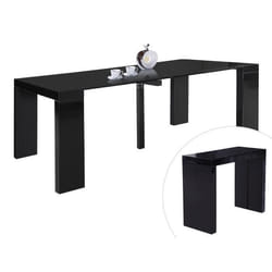 Table repas extensible Dina - 200/40 x 94 x 75 cm - Noir laqué