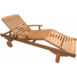 Habitat Et Jardin - Bain de soleil pliant en bois exotique 'Singapour' - Marron clair