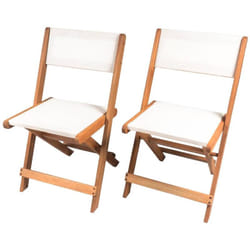 Habitat Et Jardin - Lot de 2 chaises pliantes en bois exotique 'Seoul' - Maple - Beige