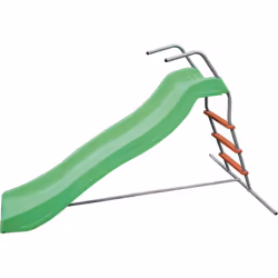 Description générale Toboggan en métal et polypropylène, conçu avec une double vague pour des glissades amusantes et sécurisé ...