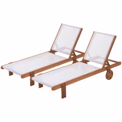 Lot de 2 bains de soleil en bois et textilène > Un air d'exotisme Aménagez-vous un jardin authentique avec ce lot de 2 transa ...