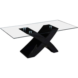 Table basse rectangulaire 'Tina' - 117 x 62 x 45 cm - Noir / mdf laqué