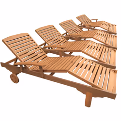 Lot de 4 Bains de soleil pliant en bois exotique "Singapour" Venez passer de bons moments de relaxation et de détente confort ...