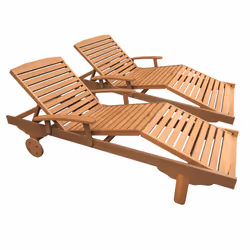 Lot de 2 Bains de soleil pliant en bois exotique "Singapour" Venez passer de bons moments de relaxation et de détente confort ...