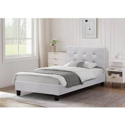 Lit simple en pvc 'Julia' - 90 x 190 cm - Blanc