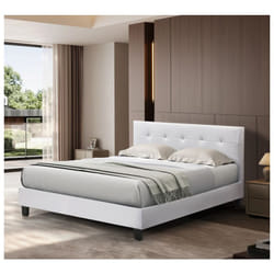 Lit double en pvc 'Julia' - 160 x 200 cm - Blanc