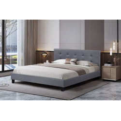 Lit double en pvc 'Julia' - 140 x 190 cm - Gris
