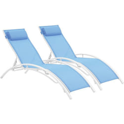 Bain de soleil en aluminium Beauty - Phoenix - Bleu - Lot de 2