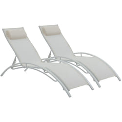 Habitat Et Jardin - Bain de soleil en aluminium 'Beauty' - Phoenix - Ecru - Lot de 2