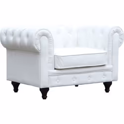 Habitat Et Jardin Fauteuil Chesterfield "aliza" - 111 X 82 X 70 Cm - Blanc