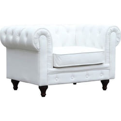 Habitat Et Jardin Fauteuil Chesterfield "aliza" - 111 X 82 X 70 Cm - Blanc