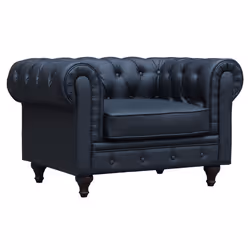 Habitat Et Jardin Fauteuil Chesterfield "aliza" - 111 X 82 X 70 Cm - Noir