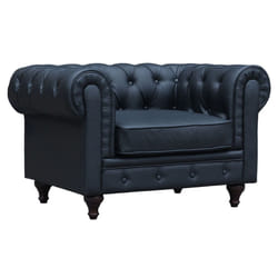 Habitat Et Jardin Fauteuil Chesterfield "aliza" - 111 X 82 X 70 Cm - Noir