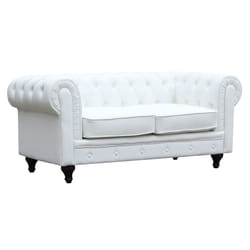Habitat Et Jardin Canapé Fixe Chesterfield "aliza" - 157 X 82 X 70 Cm - 2 Places - Blanc
