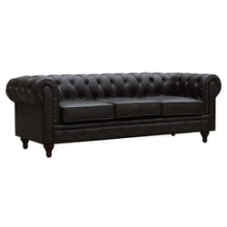Habitat Et Jardin Canapé Fixe Chesterfield "aliza" - 204 X 80 X 58 Cm - 3 Places - Marron