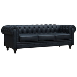 Habitat Et Jardin Canapé Fixe Chesterfield "aliza" - 208 X 82 X 70 Cm - 3 Places - Noir