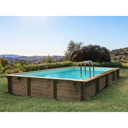 Habitat Et Jardin - Piscine bois en kit rectangle ' Tampa 145 ' - 7.20 x 4.20 x 1.44 m