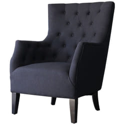 Habitat Et Jardin - Fauteuil Scandinave Tissu 'Duchesse' - 76 x 83 x 100,5 cm - Noir