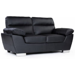 Canapé fixe en cuir reconstitué et PVC "Dallas" - 169 x 88 x 90 cm - 2 places - Noir